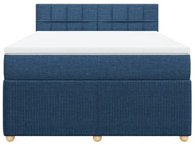 ΚΡΕΒΑΤΙ BOXSPRING ΜΕ ΣΤΡΩΜΑ ΜΠΛΕ 140X200 ΕΚ. ΥΦΑΣΜΑΤΙΝΟ 3287485