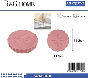 Σαπουνοθήκες μπάνιου πλαστικές - Σετ 5pcs - Pink - 21742