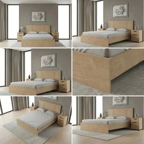 Κρεβάτι Troy Megapap χρώμα φυσικό οξιάς 150x200εκ.