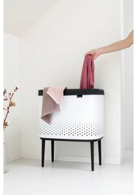 Καλάθι πλυσίματος Brabantia Bo 1004174, 60 l, Πλήρωση χωρίς άνοιγμα, οπές εξαερισμού, ρυθμιζόμενα πόδια, Λευκό