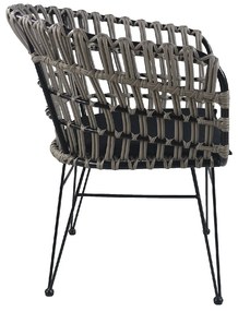 ΚΑΡΕΚΛΑ ΚΗΠΟΥ ARTELIBRE ATRIUS ΓΚΡΙ/ΜΑΥΡΟ ΜΕΤΑΛΛΟ/RATTAN 61X57X80CM