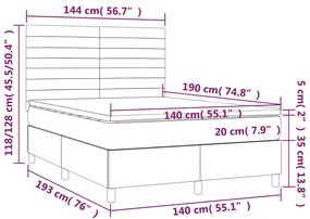 ΚΡΕΒΑΤΙ BOXSPRING ΜΕ ΣΤΡΩΜΑ ΜΠΛΕ 140X190 ΕΚ. ΥΦΑΣΜΑΤΙΝΟ 3141855