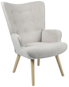 Intrahome Πολυθρόνα Fluffy Intrahome ύφασμα ανοιχτό γκρι-φυσικό πόδι 75x69x96εκ | SKU: INTRAPA-366111131
