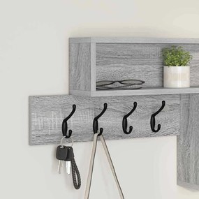 vidaXL Τοίχου Κρεμάστρα με ράφι Γκρι sonoma 100 x 12 x 43.5 εκ