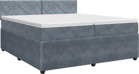 vidaXL Κρεβάτι box spring με στρώμα Σκούρο Γκρι 200 x 200 cm Βελούδο