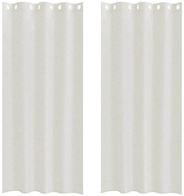 vidaXL Κουρτίνες με κουρτίνες 2 pcs Κρεμ 140x175cm Πολυεστέρας