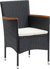 vidaXL Σετ Τραπεζαρίας Κήπου 5 Τεμαχίων Μαύρο