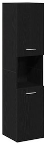vidaXL Σετ Επίπλων Μπάνιου με πόρτα 4 pcs Μαύρη Οξυά 41 x 38.5 x 46 cm