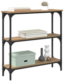 vidaXL Τραπέζι κονσόλας με ράφι artisan δρυς 75 x 22.5 x 75 εκ