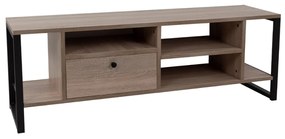 SPACE TV STAND 2ΡΑΦΙΑ 1ΣΥΡΤΑΡΙ SONOMA ΜΑΥΡΟ 150x35xH45cm - Μέταλλο - 05-0542