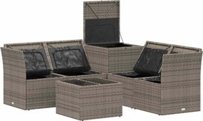 vidaXL Σετ Καναπέ 6 τμχ. Γκρι και Navy Blue 55 x 55 x 37 cm