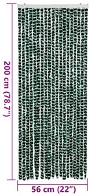 vidaXL Σήτα Εντόμων Πράσινο/ Λευκό 56 x 200 εκ. από Σενίλ