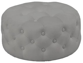 Pouf stool Ferdia velvet grey D59x28.5cm 59x59x28.5 εκ.