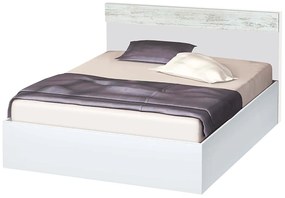 Κρεβάτι ξύλινο υπέρδιπλο High Λευκό/Crystal, 180/200, 204/90/184 εκ., Genomax Genom1219922018