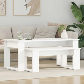 vidaXL Σετ Τραπεζιού Για Καφέ 2 pcs Λευκό 100 x 50 x 42 εκ