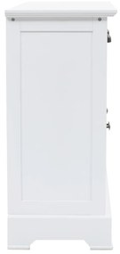 Μπουφές με 3 Πόρτες 105 x 35 x 77,5 εκ. από MDF και Ξύλο Πεύκου - Λευκό
