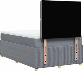 vidaXL Κρεβάτι Boxspring με Στρώμα Ανοιχτό Γκρι 120x200 εκ. Υφασμάτινο