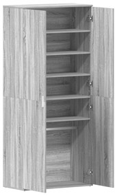 vidaXL Ντουλάπα Παπουτσιών Γκρι Σονομα 80x39x180 εκ. Επεξεργασμένο Ξύλο