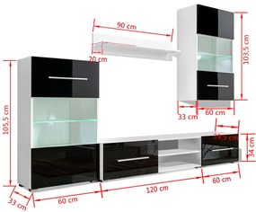 ΣΥΝΘΕΤΟ ΤΗΛΕΟΡΑΣΗΣ ΜΕ ΦΩΤΙΣΜΟ LED 5 ΤΕΜ. ΜΑΥΡΟ 243864