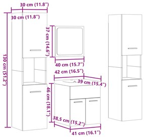 ΣΕΤ ΕΠΙΠΛΩΝ ΜΠΑΝΙΟΥ 5 ΤΕΜΑΧΙΩΝ ΓΚΡΙ ΣΚΥΡΟΔΕΜΑΤΟΣ ΑΠΟ ΕΠΕΞ. ΞΥΛΟ 3324885