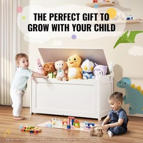 VEVOR Kids Toy Storage Bench Wooden Toy Box Chest 32.68 x 17.91 x 24.02&quot; White