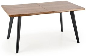 Τραπέζι Houston 1451, Μαύρο, Δρυς, 75x80x120cm, 49 kg, Επιμήκυνση, Ινοσανίδες μέσης πυκνότητας, Μέταλλο | Epipla1.gr