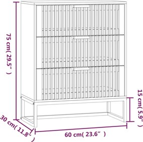 vidaXL Συρταριέρα Λευκή 60 x 30 x 75 εκ. από Επεξεργασμένο Ξύλο