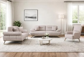 Stewehome Σετ καναπέ για σαλόνι με πόδια σε χρυσό χρώμα