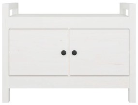 vidaXL Παγκάκι Χολ Λευκό 80x40x60 εκ. από Μασίφ Ξύλο Πεύκου
