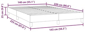 Σκελετός Κρεβατιού Χωρίς Στρώμα Αν. Γκρι 140x220 εκ. Βελούδινο - Γκρι