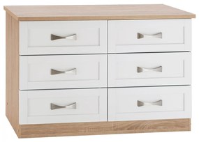 Bedroom dresser -drawer  with 6 drawers Sonama-white 120x40x76cm