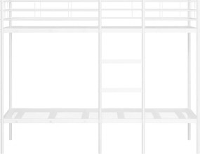 vidaXL Κουκέτα χωρίς στρώμα Λευκό 75x190 cm Ατσάλι