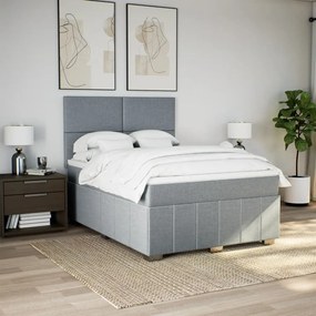 ΚΡΕΒΑΤΙ BOXSPRING ΜΕ ΣΤΡΩΜΑ ΑΝΟΙΧΤΟ ΓΚΡΙ 140X200 ΕΚ. ΥΦΑΣΜΑΤΙΝΟ 3291684