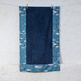 Πετσέτα Θαλάσσης (80x160) White Fabric Wavari Blue