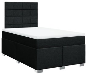 vidaXL Κρεβάτι Boxspring με Στρώμα Μαύρο 120x200 εκ. Υφασμάτινο