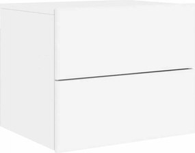 vidaXL Κομοδίνο Επιτοίχιο με Φώτα LED Λευκό