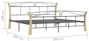 vidaXL Πλαίσιο Κρεβατιού Μαύρο 200 x 200 εκ. Μεταλλικό