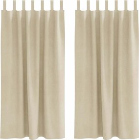 vidaXL Κουρτίνες συσκότισης 2 pcs Κρεμ 140 x 175 cm Βελούδο
