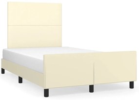 vidaXL Πλαίσιο Κρεβατιού με Κεφαλάρι Κρεμ 120x200 εκ. Συνθετικό Δέρμα