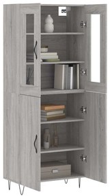 vidaXL Ντουλάπι Γκρι Sonoma 69,5 x 34 x 180 εκ. Επεξεργασμένο Ξύλο