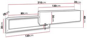 Έπιπλο τηλεόρασης Vega ΙΙ-Fusiko-Mavro