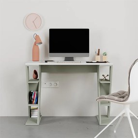 Γραφείο εργασίας Papillon Megapap χρώμα ash green - λευκό 106x50x75εκ
