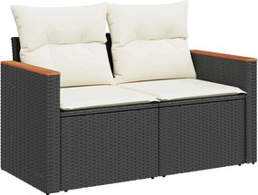 vidaXL Σετ Καναπέ 6 τμχ. Μαύρο και Κρεμ Λευκό 55 x 55 x 37 εκ