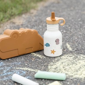 Παγούρι 350ml Με Καλαμάκι Done By Deer Sea Friends BR77029 Beige