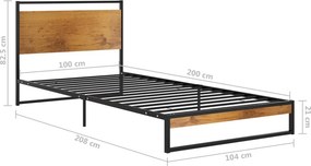 vidaXL Πλαίσιο Κρεβατιού 100 x 200 εκ. Μεταλλικό