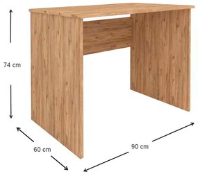 Γραφείο εργασίας Kalen Megapap από μελαμίνη χρώμα pine oak 90x60x74εκ.