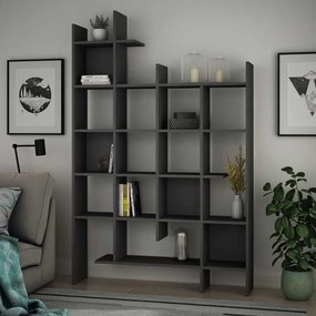 Βιβλιοθήκη Manco pakoworld σε ανθρακί απόχρωση 122x25.5x188εκ