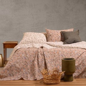 Σεντόνια Amy Με Λάστιχο (Σετ 3τμχ) Beige Melinen Μονό 100x232cm 100% Βαμβάκι