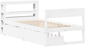 vidaXL Σκελετός Κρεβ. Χωρίς Στρώμα Λευκό 90x190 εκ Μασίφ Πεύκο