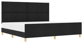 vidaXL Κρεβάτι Μαύρο 200x200 εκ Υφασμάτινο